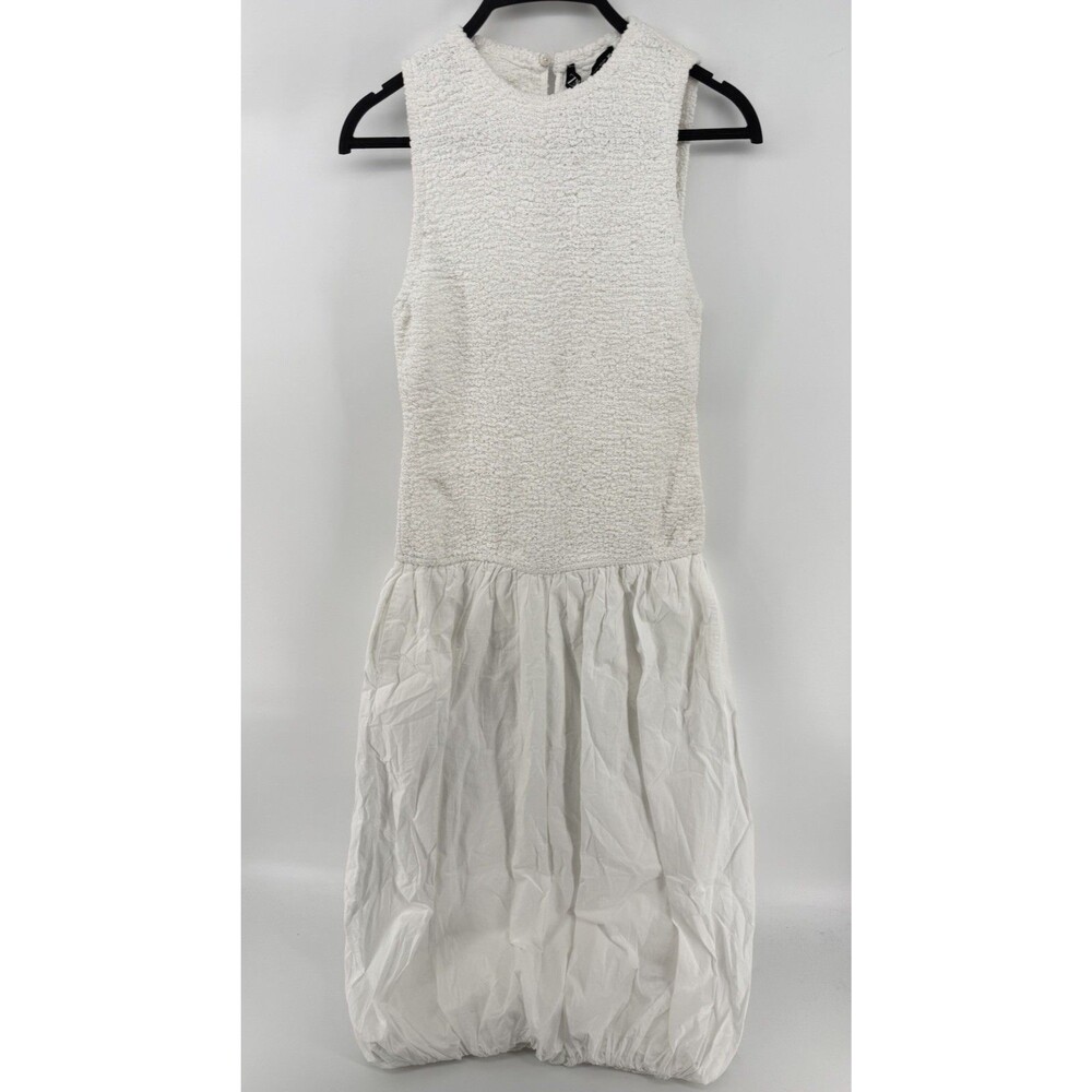 ZARA Poplin Balloon Oyster White Maxi Dress ~ Size: XS